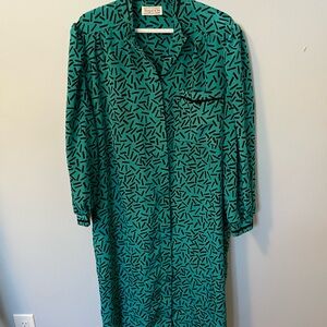 Vintage Sears Teal Long Sleeve Dress